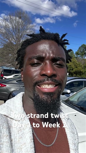 My two strand twist starter locs. Day 1 to week 2.