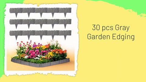2026 New Edging for Landscaping - Garden Edging Border-4 in Tall-Plastic Stone Effect for DIY Landscape,Lawn&Flower Bed (Gray, 20 Pcs)