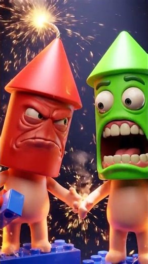 Firework Head Monsters Face Off 💥 | Scary Funny 3D Cartoon Horror Comedy | Rocket Head Battle