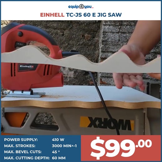 The Einhell TC-JS 60 E Jigsaw is a user-friendly saw with all the basic functions for beginners. With its robust 600W motor this jigsaw effortlessly cuts through various materials from woods to plastics with utmost precision and control. The blade speed control electronics ensures material compatible operation while the dust extraction option via an adapter helps keep the workplace clean. Einhell TC-JS 60 E Jigsaw - $99 BBD Visit us at our Wildey, St. Michael or Jackson, St. Thomas stores, shop 