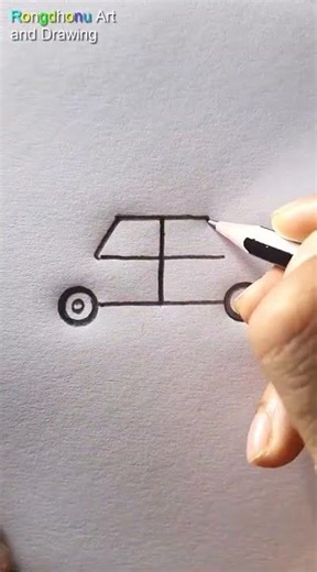 Drawing a Car from English Letters 'T' #drawing #art #shorts