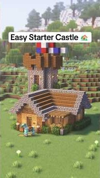 Minecraft Starter Castle | Tutorial 🕍 55 #minecraft minecraftbuilding #minecrafttutorial #shorts