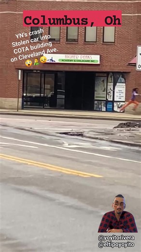 YN's crash stolen car into COTA building on Cleveland Ave! 臘‍♂️ #stolen #Cars #crash #accident #cota #building #police #columbus #Ohio #ClevelandAve #cpd #crazy #wild #Wow #OMG #damn #wtf #reels #short #videos | Yoyito Rivera | Facebook