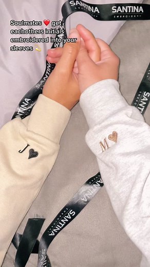 Tag your #soulmate ❤️ matching hoodies with eachothers initials subtley embroidered inside your sleeves. Our couples hoodies are the cutest ever! 💫💫 #soulmates #soulmate #lovers #boyfriend #girlfriend #fyp #birthday #anniversarygift #longdistancerelationship #cute #matchingoutfits #matchinghoodies #withboyfriend #absencemakestheheartgrowfonder #datenight #chill #loveislove #initials #sentimental #iloveyou