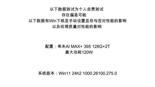 AI MAX 395游戏性能简单测试