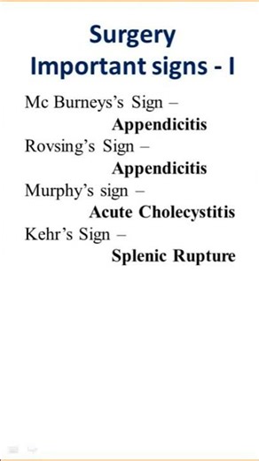 Surgery important signs - 1! #neetpg #aiapget #upsc