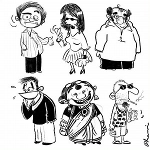 “People from my neighbourhood”  (Quick character sketches done with Procreate software on an iPad Pro) | India - Lots of people, Lots of fun | Facebook