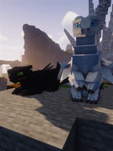 Toothless y Light Fury en la Isla de Berk