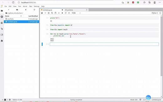 python入门学习~利用python计算fasta序列GC含量的一个简单小例子