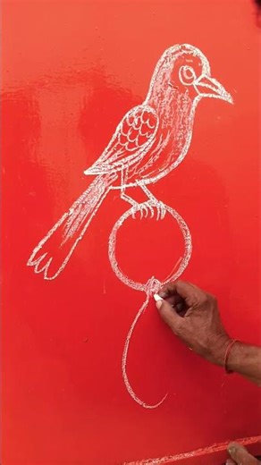 how to draw a beautiful bird with nest #art #trending #shorts