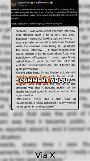 Veronika Kudermetova reveals the painful truth behind Holger Rune’s leaked private story 💔🎾 #tennis #sports | Sportskeeda Tennis