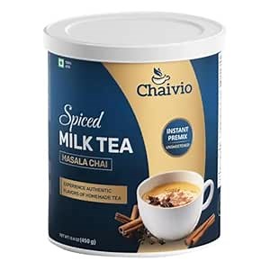 Chaivio Masala Chai Tea Latte, Unsweetened Instant Powder, Authentic Chai-with Natural Ingredients, No Preservatives, Tea Powder, Quick and Healthy Chai(1 lb)