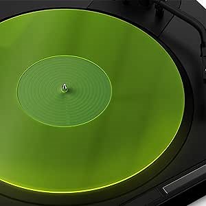 Turntable Mat Record Platter Slipmat: Greenlit Acrylic Record Player Platter Vinyl Slip Mats for Turntables Antistatic Tighter & Defined Bass, Green