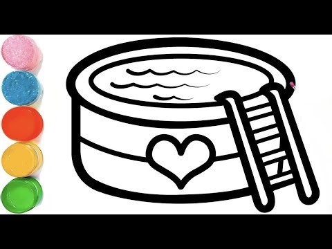 How To Draw a Swimming Pool Drawing | Beautiful Swimming Pool Drawing for Kids | Portable Pool