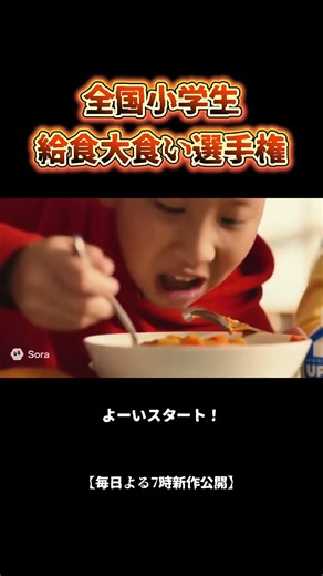 全国小学生 給食大食い大会 決勝 #shorts #ai #大食い #モッパン #子供