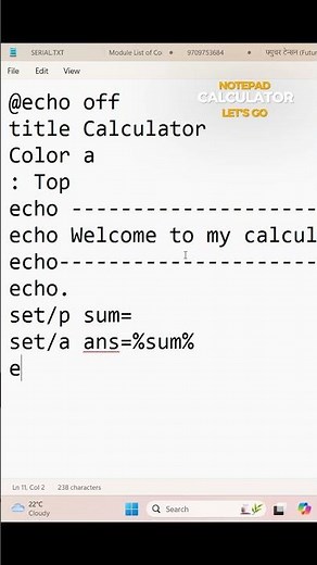 How to create a Calculator in notepad | kashari calculator banaune notepad ma | create a Calculator