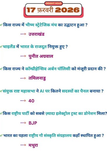 17 February 2026 Current Affairs | today current affairs | Today News | #education #ssc