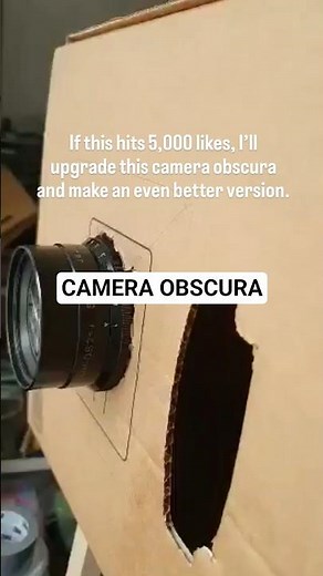 Camera obscura, large format lens plus cardboard