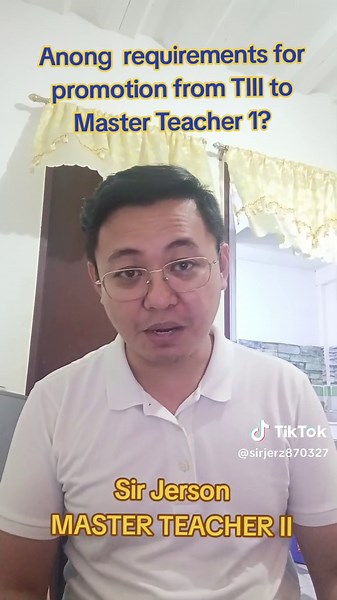 Teacher III to Master Teacher I Promotion Requirements