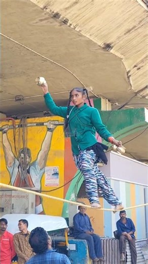 India's street talent, street circus, rope dance ,don't try at home it's well traind girl