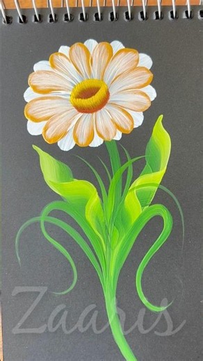 🫠WOW👌WHITE GOLD flower painting🫶Acrylics 🖌️🎨 #shorts #whitegold #viral #instantgold #magic #yt