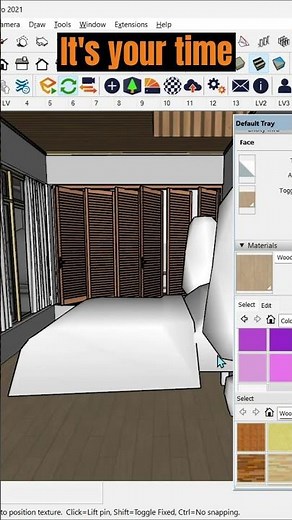 How to move or rotate texture from Sketchup 2021 | SketchUp Enscape Tutorial #shorts #design