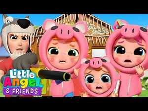 3 Little Pigs | Fairy Tales and Stories for Kids | Little Angel And Friends Kid Songs