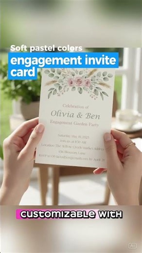 Floral Engagement Invitation Template