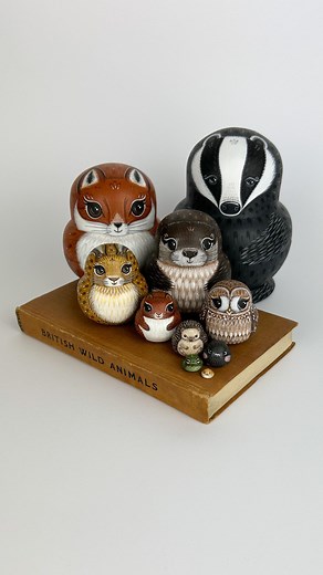 Alice Darkling on Instagram: "Opening a set of 10 wildlife dolls 李 British wildlife, from largest to smallest: badger, fox, otter, hare, tawny owl, red squirrel, hedgehog, mole, frog and tiny harvest mouse  #wildlife #wildlifelovers #wildlifeart #britishwildlife"