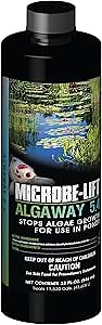 MICROBE-LIFT ALGA32 Algaway 5.4 Algae Control Treatment for Ponds and Water Gardens, Safe for Koi Fish, Goldfish, Plants, and Decorations, 32 Ounces