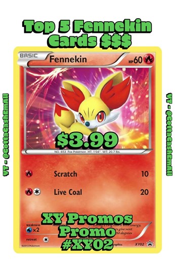 Top 5 Rarest Fennekin Pokémon Cards! 🔥 #pokemon #pokemoncards #pokémon #pokemontcg #top5 #tcg