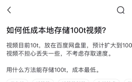 如何低成本地存储100t视频？