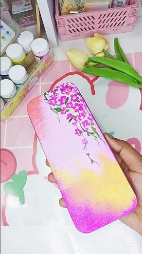 easy acrylic painting on geometry box🤤🧊💖......must try this one🫶✨