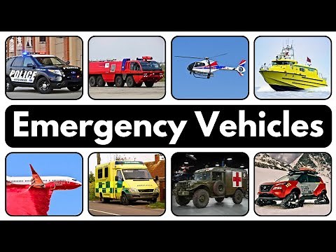 Emergency Vehicles Names in English | Learn Ambulance, Fire Truck & Police Car Vocabulary