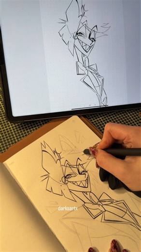 Drawing Alastor on Huion Note 📝 #hazbinhotel #art #alastor #hazbinhotelalastor #artist