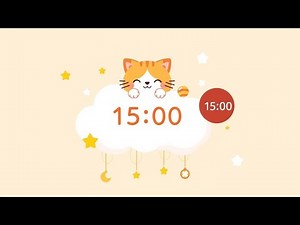 15 Minute Study Timer | Fluffy Cloud Cat Vibes