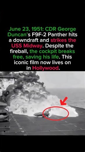 Iconic Carrier Crash That Saved the Pilot #shorts #ussmiday #koreanwar