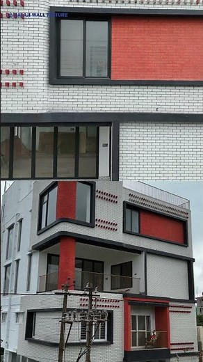 Terracotta & White Brick Texture | Circular Column Design - by Balaji Wall Texture - Bengaluru