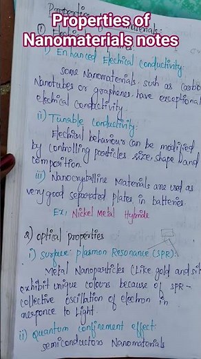 properties of Nanomaterials 🌺👍#chemistry #nanochemistry #engineeringdegree