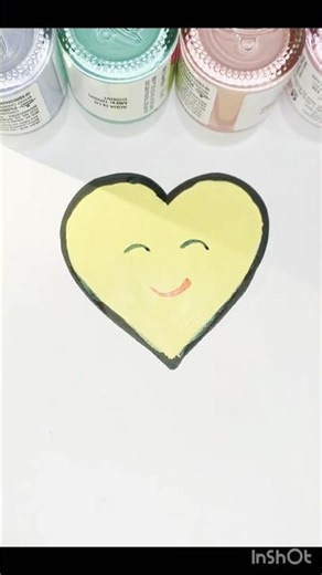 Heart 💛 Acrylic painting for kids #heart #drawing #shorts #trending #painting .