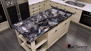 LACHEERY 24"x160" Matte White Granite Contact Paper for Countertops Waterproof Wallpaper Stick and Peel Granite Countertop Contact Paper Decorative Wall Paper Roll for Kitchen Island Cabinets Vanity