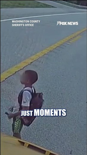 WATCH: Driver almost HITS boy getting off school bus #shorts #us #news #foxnews