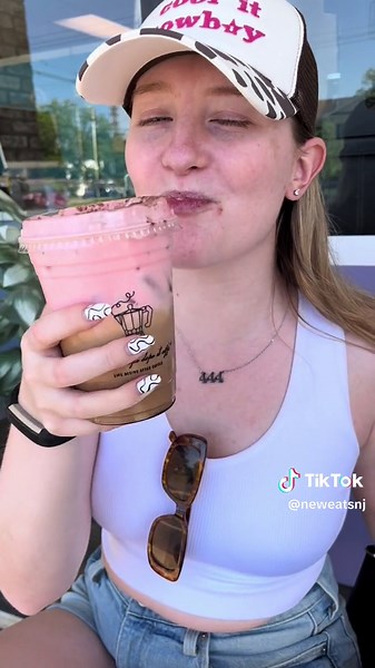 Trying Rainbow Cookie Iced Coffee from Riposo in Rumson NJ