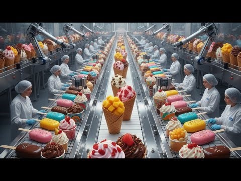 How Ice Cream Is Made in Factory 🍦 | Massive Ice Cream Production Process