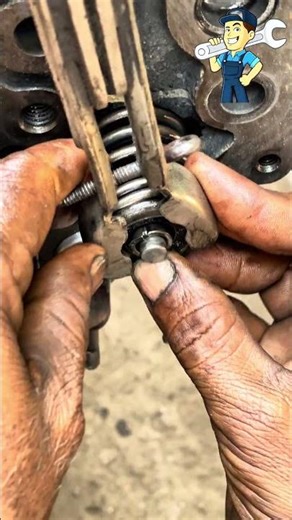 Satisfying Precision: Installing Valve Cotters and Springs #shortsfeed #skills #fyp