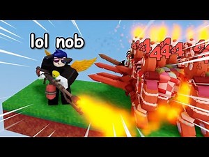 Flamethrower VS 50 Breads (Roblox Bedwars)