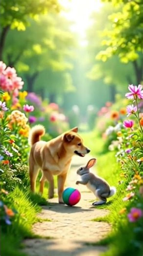 Dog Meets Rabbit | A Cute Journey of Friendship 🐇