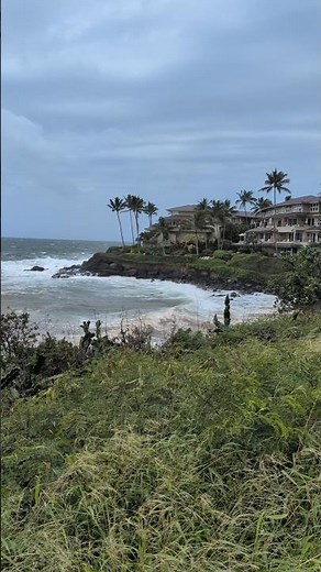Flood water let's out into ocean, at Whalers Cove, from Waikomo Stream thru Koloa Town