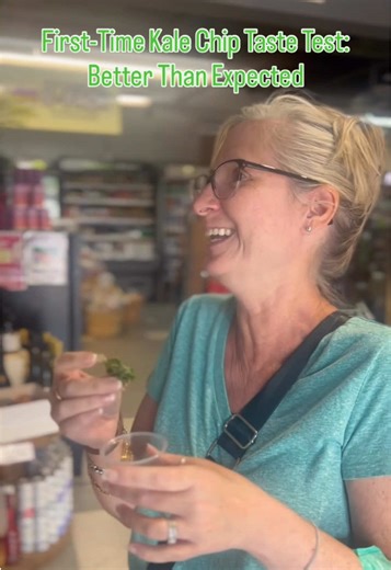 Try Val’s Kale Chips—better than you expect, with every single bite. 💚✨ @nutsnberriesatl Local shoppers giving Val’s Kale chips a taste test! 😋