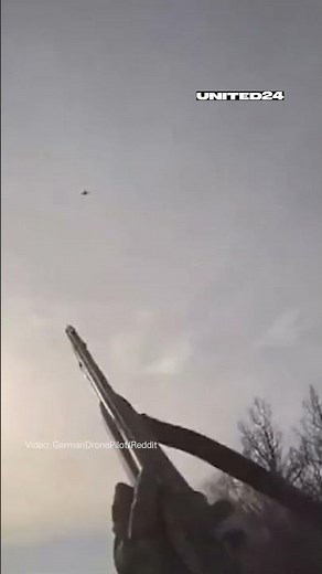 Ukrainian Soldier Shot Down Russian FPV Drone Seconds Before It Could Strike #warinukraine